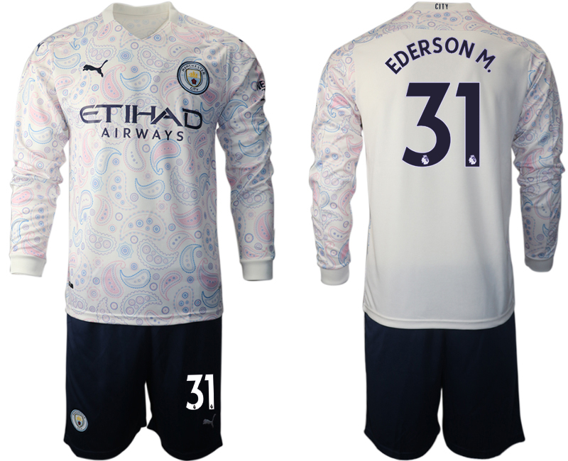 2021 Men Manchester city away long sleeve #31 soccer jerseys->manchester city jersey->Soccer Club Jersey